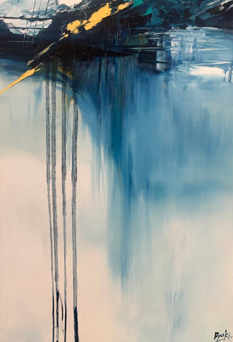 Original Abstract Expressionism Abstract Painting by Sumali Piyatissa