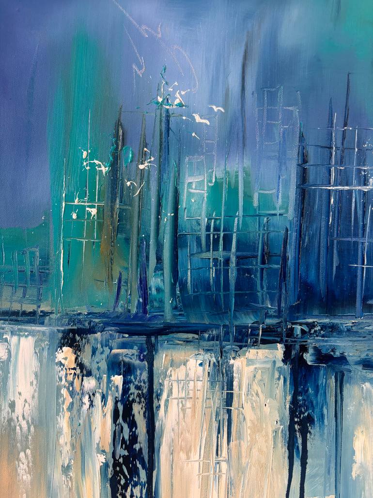 Original Abstract Cities Painting by Sumali Piyatissa