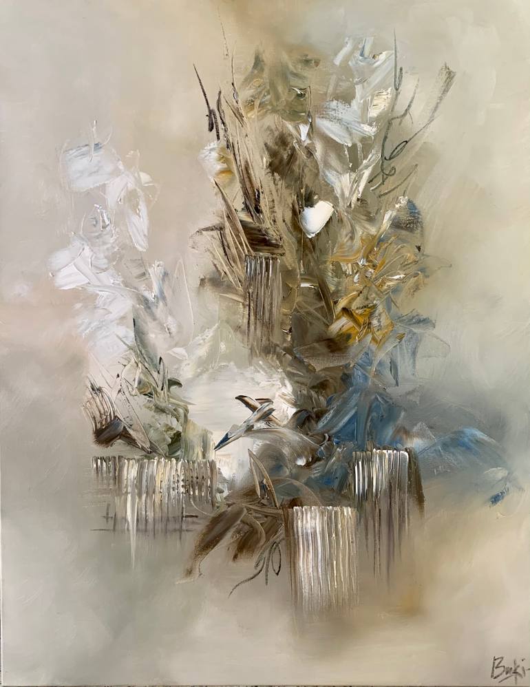 Original Abstract Expressionism Abstract Painting by Sumali Piyatissa