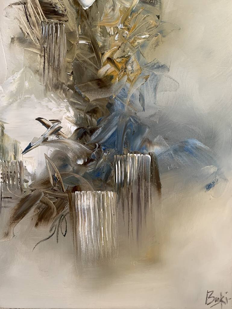 Original Abstract Expressionism Abstract Painting by Sumali Piyatissa