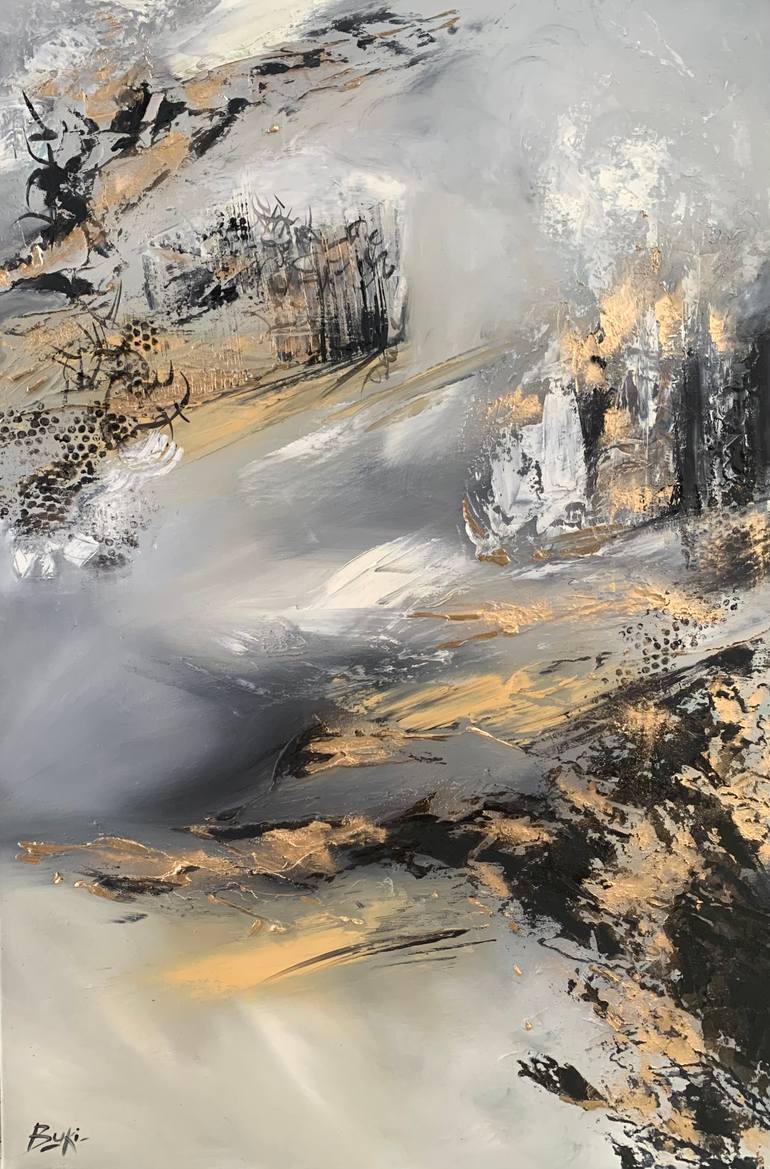 Original Abstract Expressionism Abstract Painting by Sumali Piyatissa