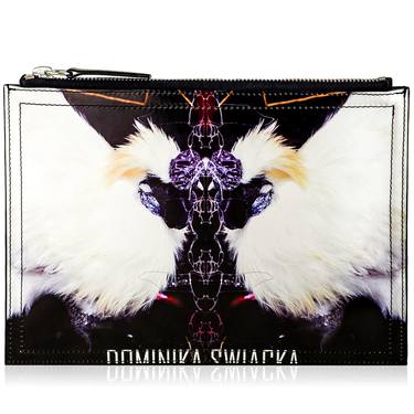 Grand Poulet Print on Leather Clutch Bag thumb