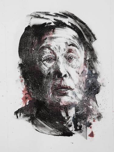 Original Expressionism Portrait Printmaking by Monique FAVART