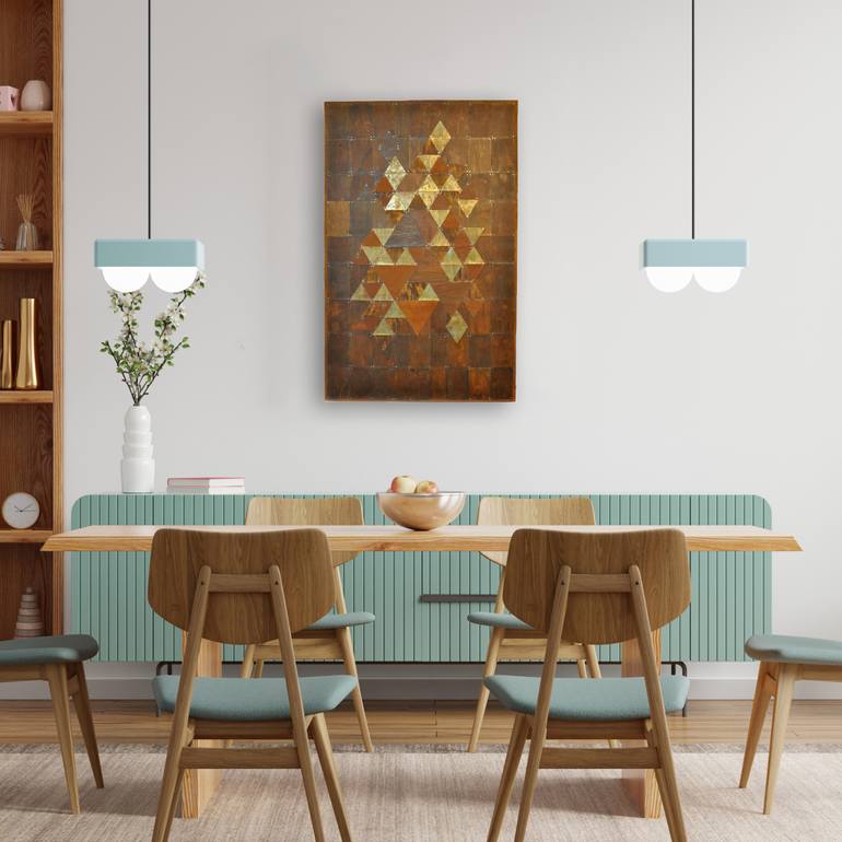 Original Abstract Geometric Collage by Annett Wagner