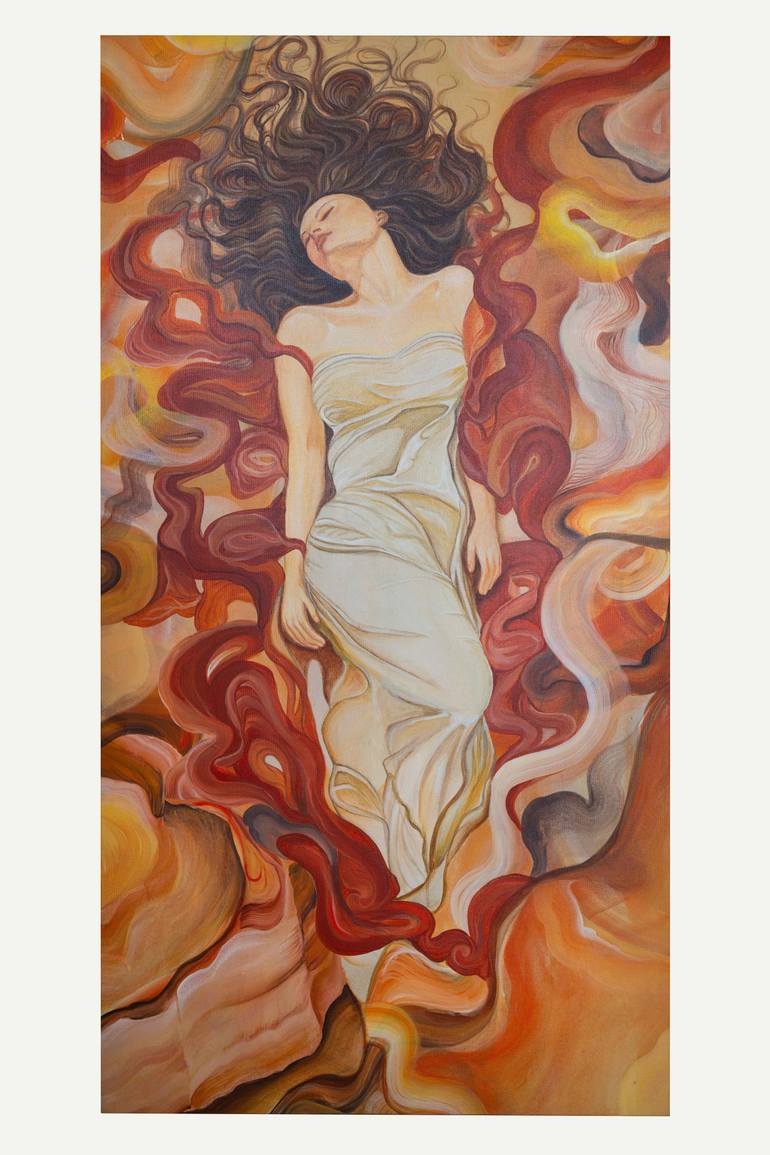Original Abstract Expressionism Abstract Painting by Krishna Bhardwaj