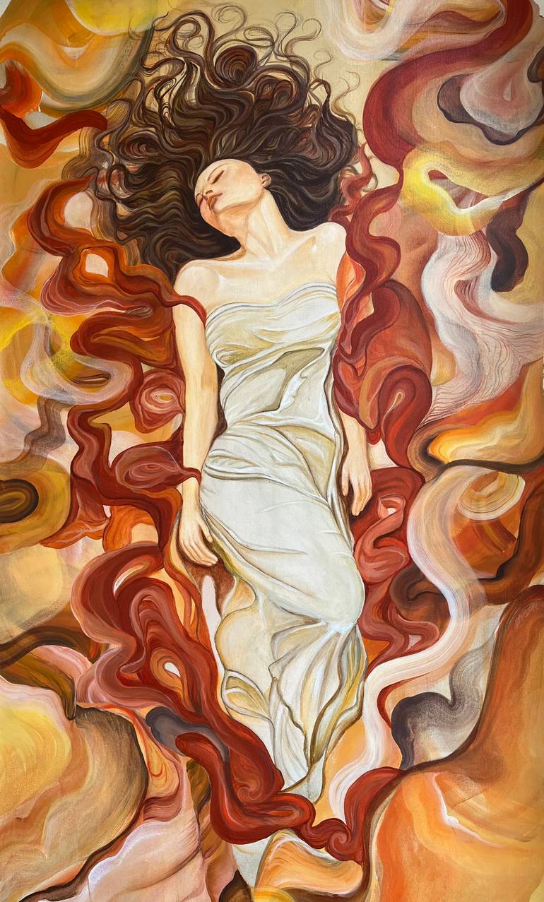 Original Abstract Expressionism Abstract Painting by Krishna Bhardwaj
