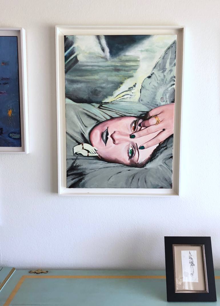 Original Surrealism People Painting by Yves Leterrier