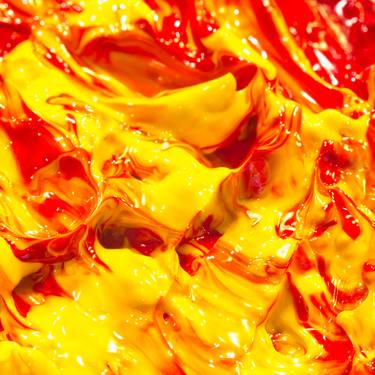 Abstract Paint Swirls in Red and Yellow thumb