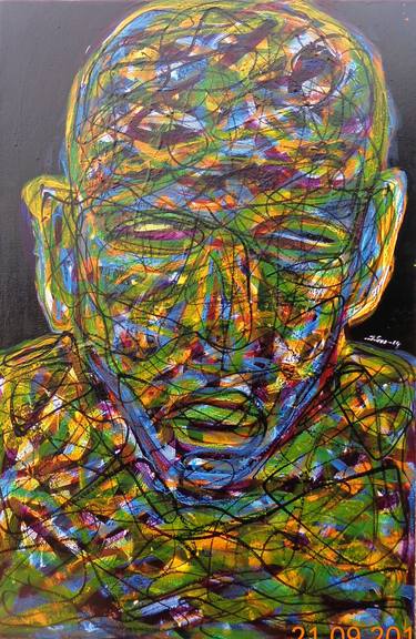 Original Abstract Expressionism Education Painting by Jino Koruthu Kurian