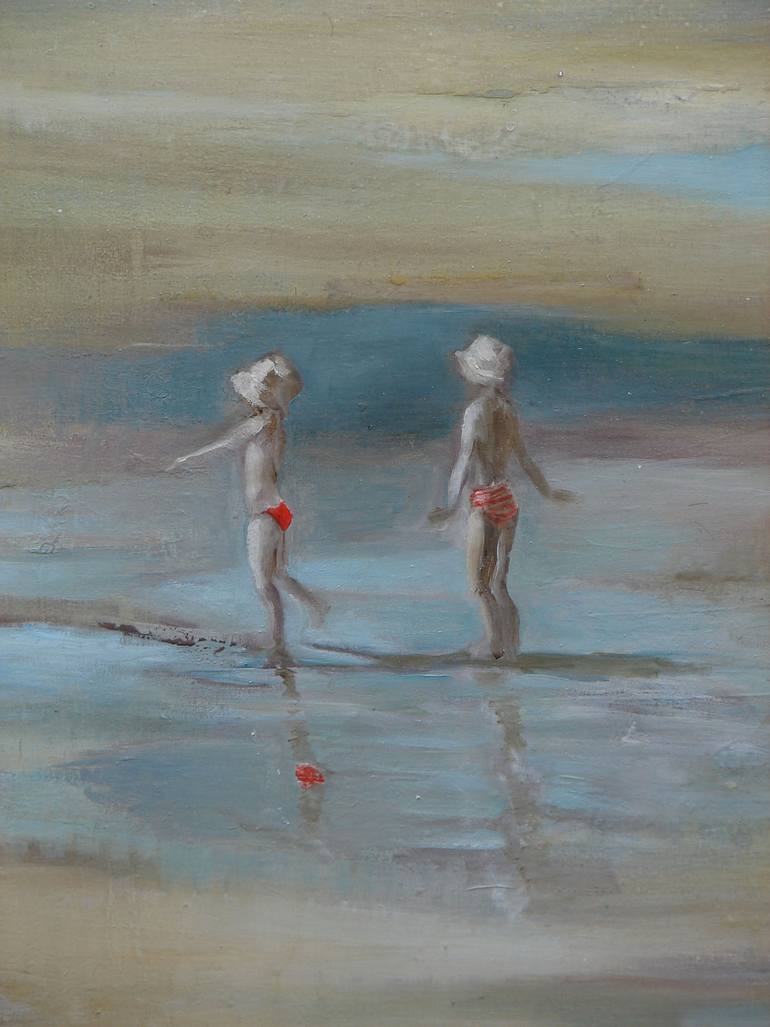 Original Figurative Beach Painting by Cecile Berce Busson
