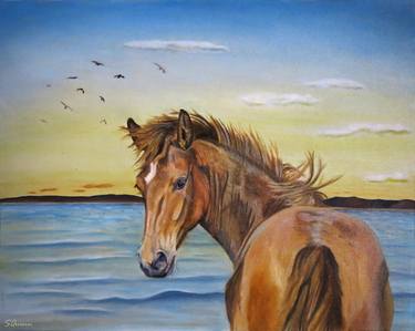 Print of Nature Paintings by S Quinn Equine Art