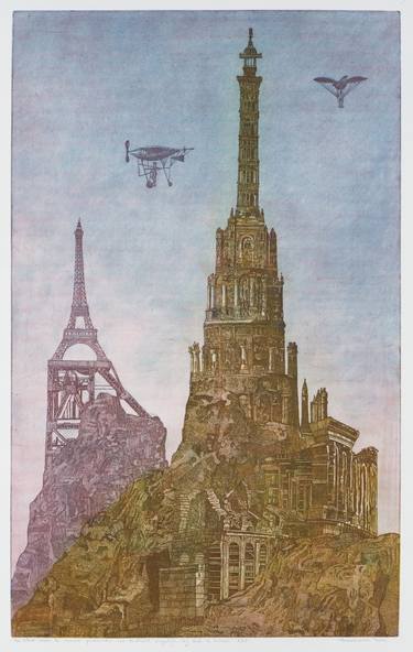 Original Figurative Cities Printmaking by Annemarie Petri