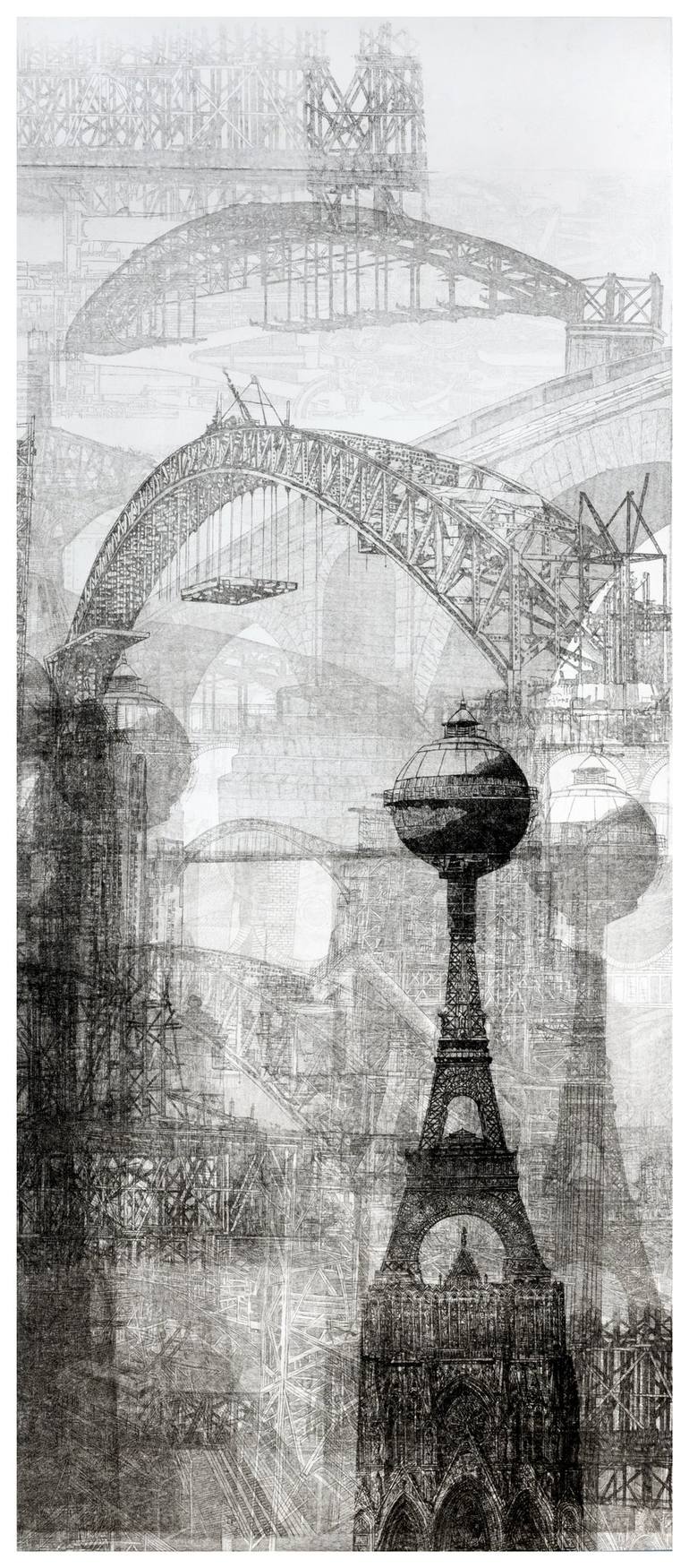 The city with the bridges - Limited Edition of 1 Printmaking by 