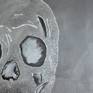 skulls are fascinating, each different but still the same
no living without it
The work was created on linen surface and painted with oil-paint and silver pigments
The work will be shipped stretched and ready to hang
The artwork is unframed