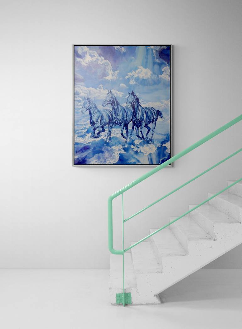 Original Impressionism Horse Painting by Marcus Kupferschmidt 