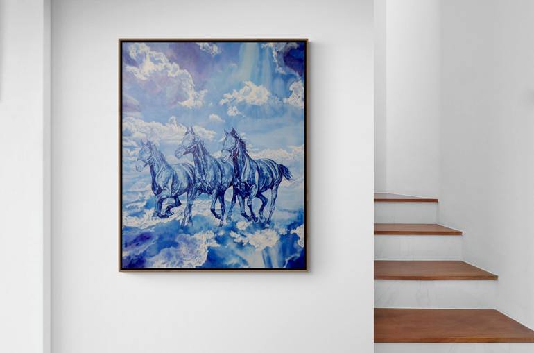 Original Impressionism Horse Painting by Marcus Kupferschmidt 