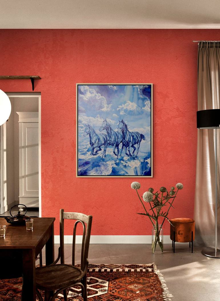 Original Impressionism Horse Painting by Marcus Kupferschmidt 