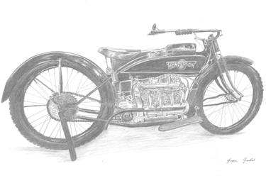 Original Motorcycle Drawing by Fran Gould