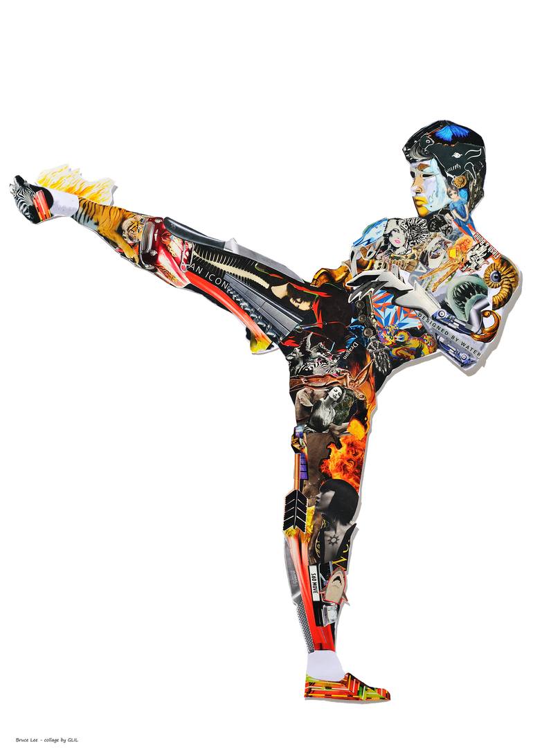 Bruce Lee Collage by Street Art by GLIL | Saatchi Art