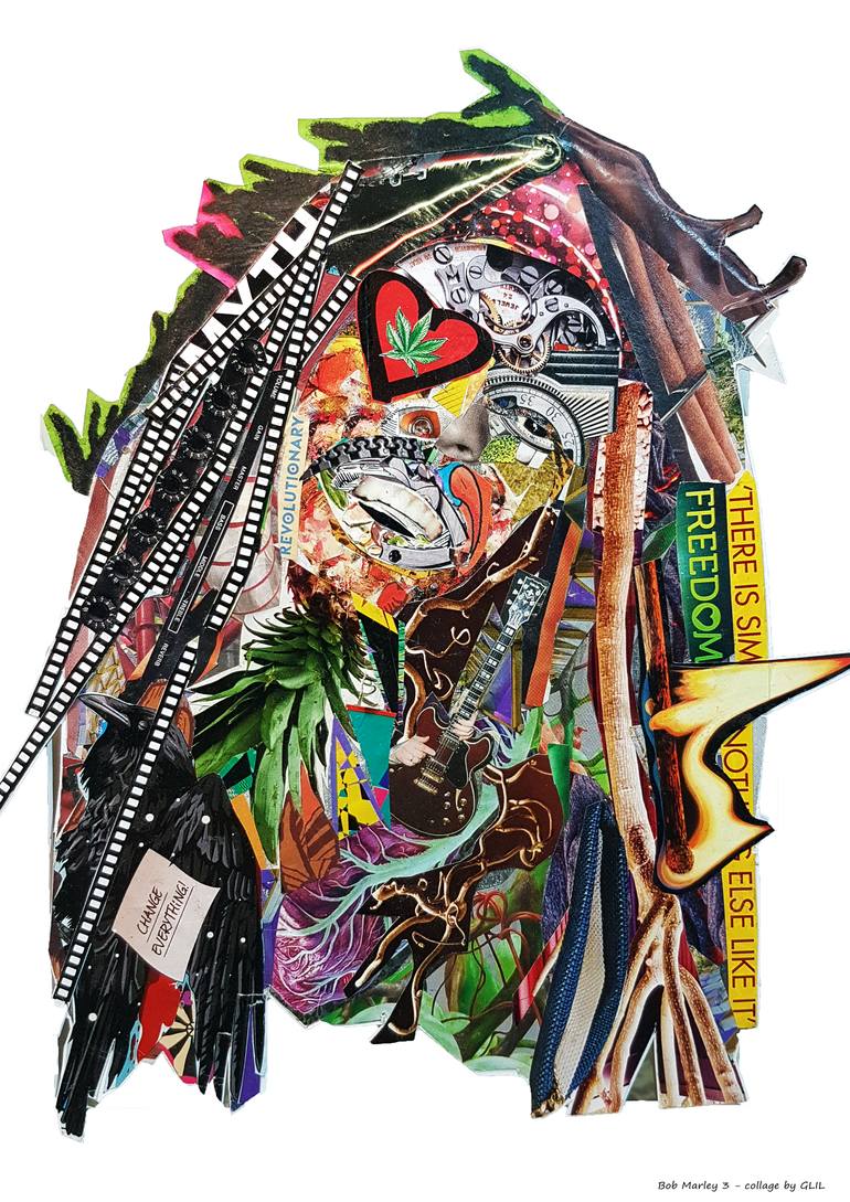 Bob Marley 3 Collage by Street Art by GLIL | Saatchi Art