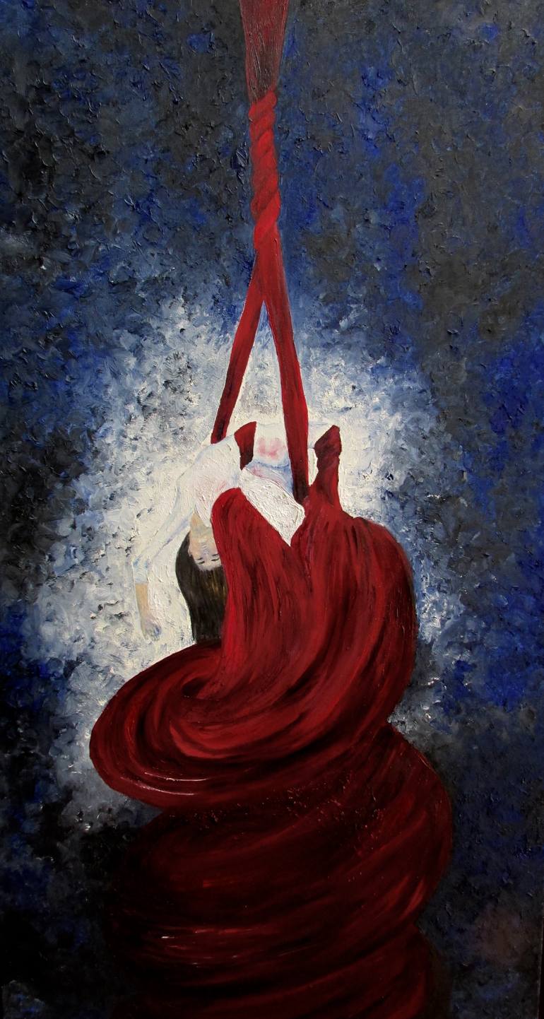 Original Expressionism People Painting by Marie-Jose Ged