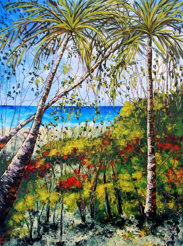 Original Expressionism Beach Painting by Olya Shevel