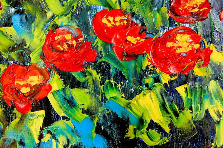 Original Floral Painting by Olya Shevel