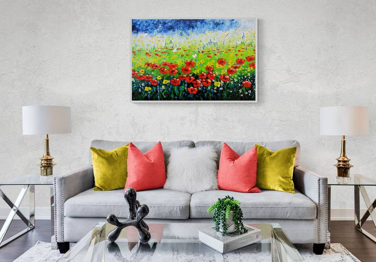 Original Abstract Expressionism Landscape Painting by Olya Shevel