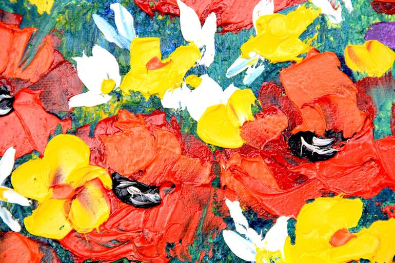 Original Abstract Expressionism Floral Painting by Olya Shevel