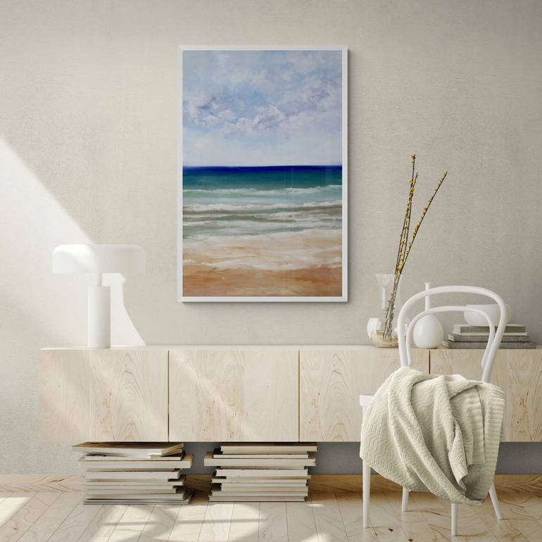 Original Abstract Expressionism Seascape Painting by Olya Shevel