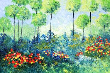 An Afternoon at the Park. Original oil painting on canvas. Artist Olya Shevel thumb