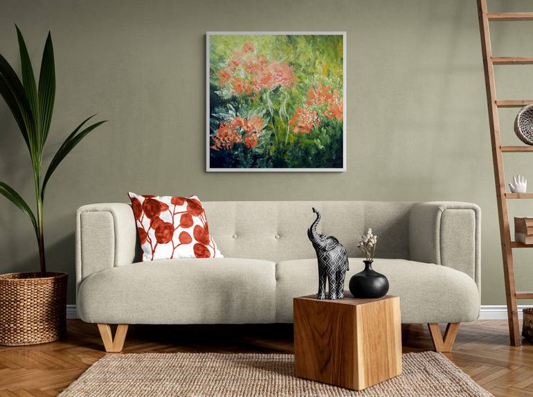 Original Abstract Expressionism Floral Painting by Olya Shevel