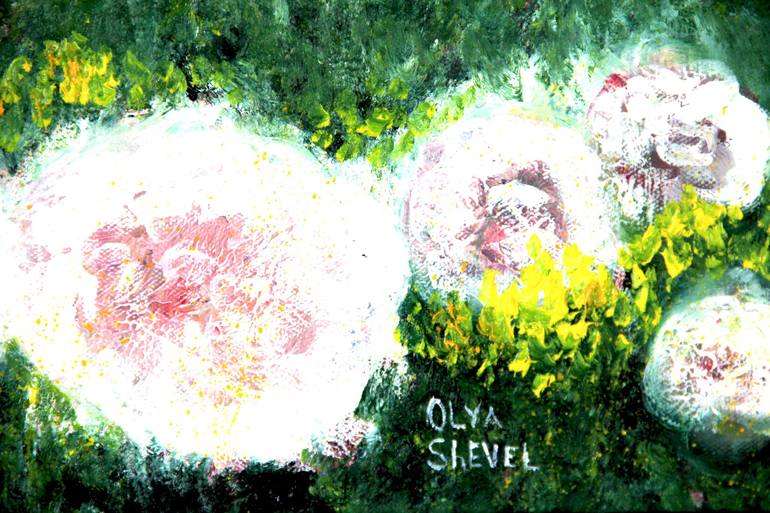 Original Abstract Expressionism Beach Painting by Olya Shevel