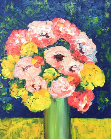 Original Abstract Floral Paintings by Olya Shevel