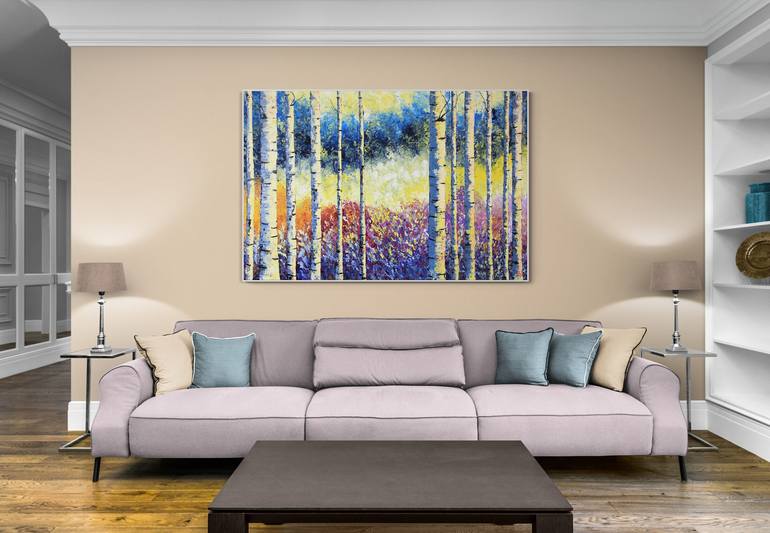 Original Abstract Expressionism Landscape Painting by Olya Shevel