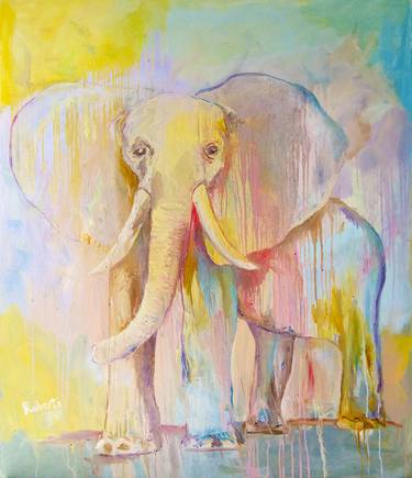 Elephant in summer colors thumb