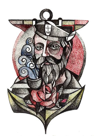 Original Cubism Portrait Painting by Filip Buryán