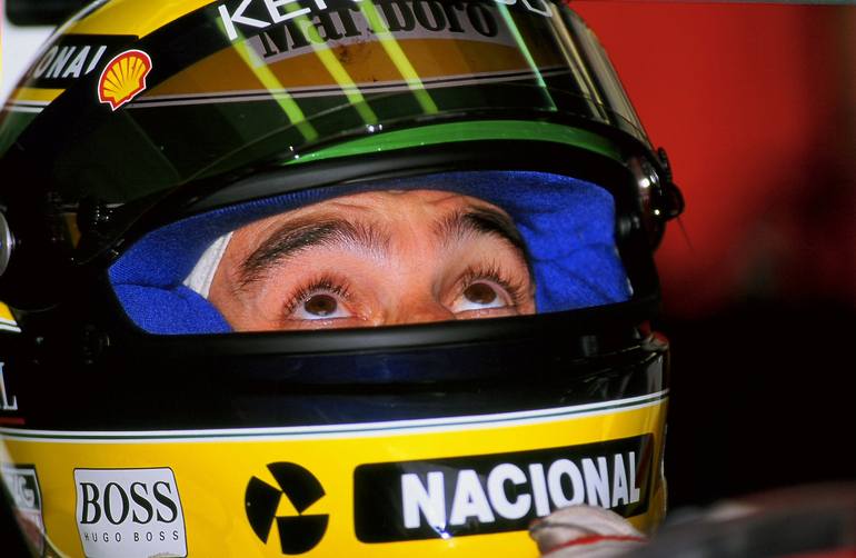 ▷ Ayrton Senna. F1. je t'ai à l'œil by Dominique Leroy, 1990, Photography