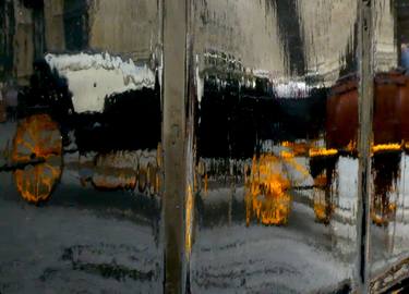 Reflection of a carriage with yellow wheels and a horse - Limited Edition of 5 thumb