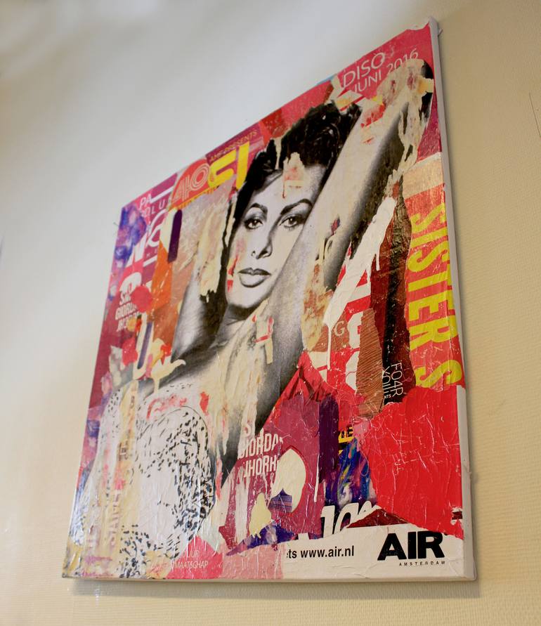 Original collage Pop Culture/Celebrity Painting by Michiel Folkers