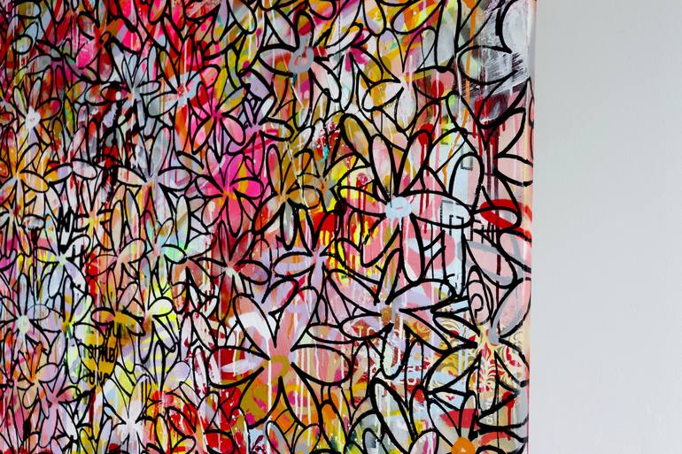 Original Abstract Floral Painting by Michiel Folkers