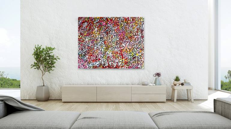 Original Abstract Floral Painting by Michiel Folkers