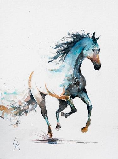 Print of Expressionism Horse Paintings by Yuriy Kraft