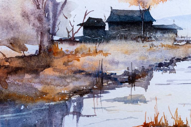 Original Impressionism Landscape Painting by Yuriy Kraft
