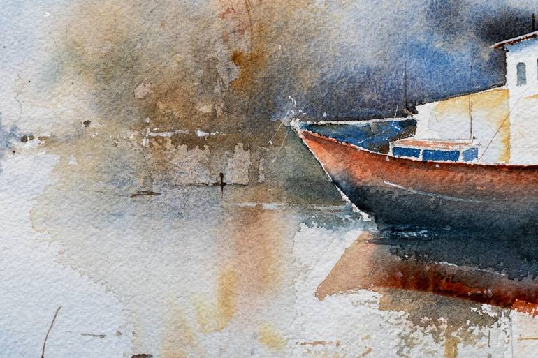 Original Boat Painting by Yuriy Kraft