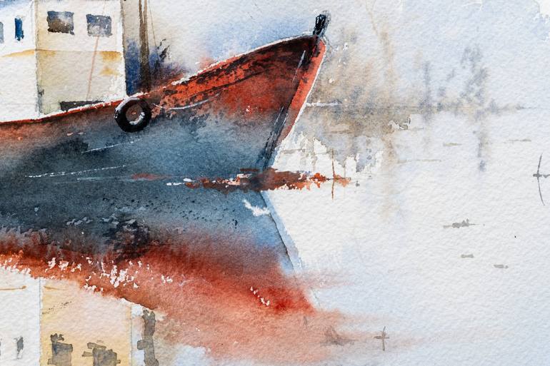 Original Boat Painting by Yuriy Kraft