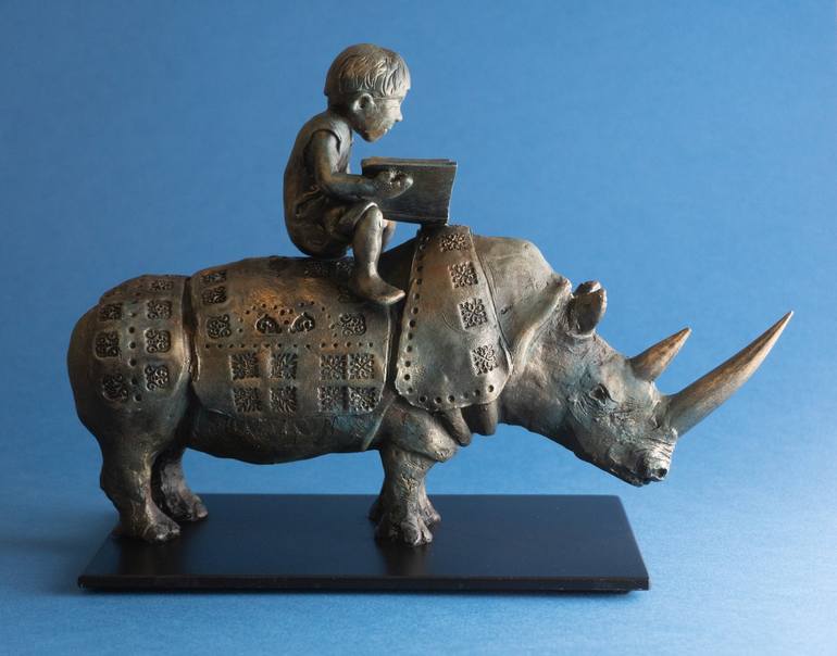 Original Figurative Children Sculpture by Yuriy Kraft
