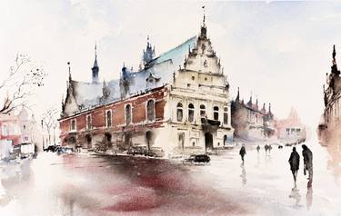 Original Impressionism Cities Painting by Yuriy Kraft