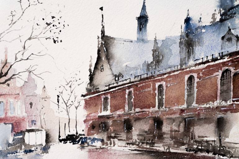 Original Impressionism Cities Painting by Yuriy Kraft