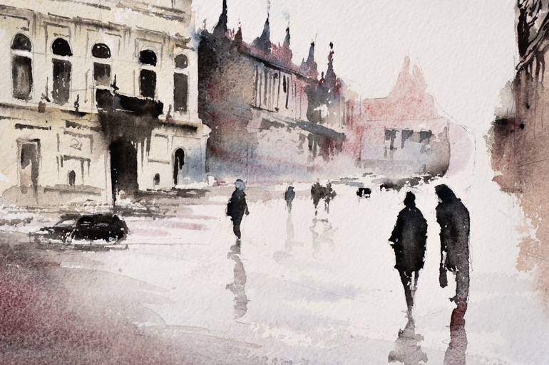 Original Impressionism Cities Painting by Yuriy Kraft